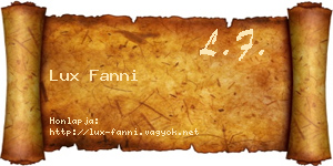 Lux Fanni névjegykártya
